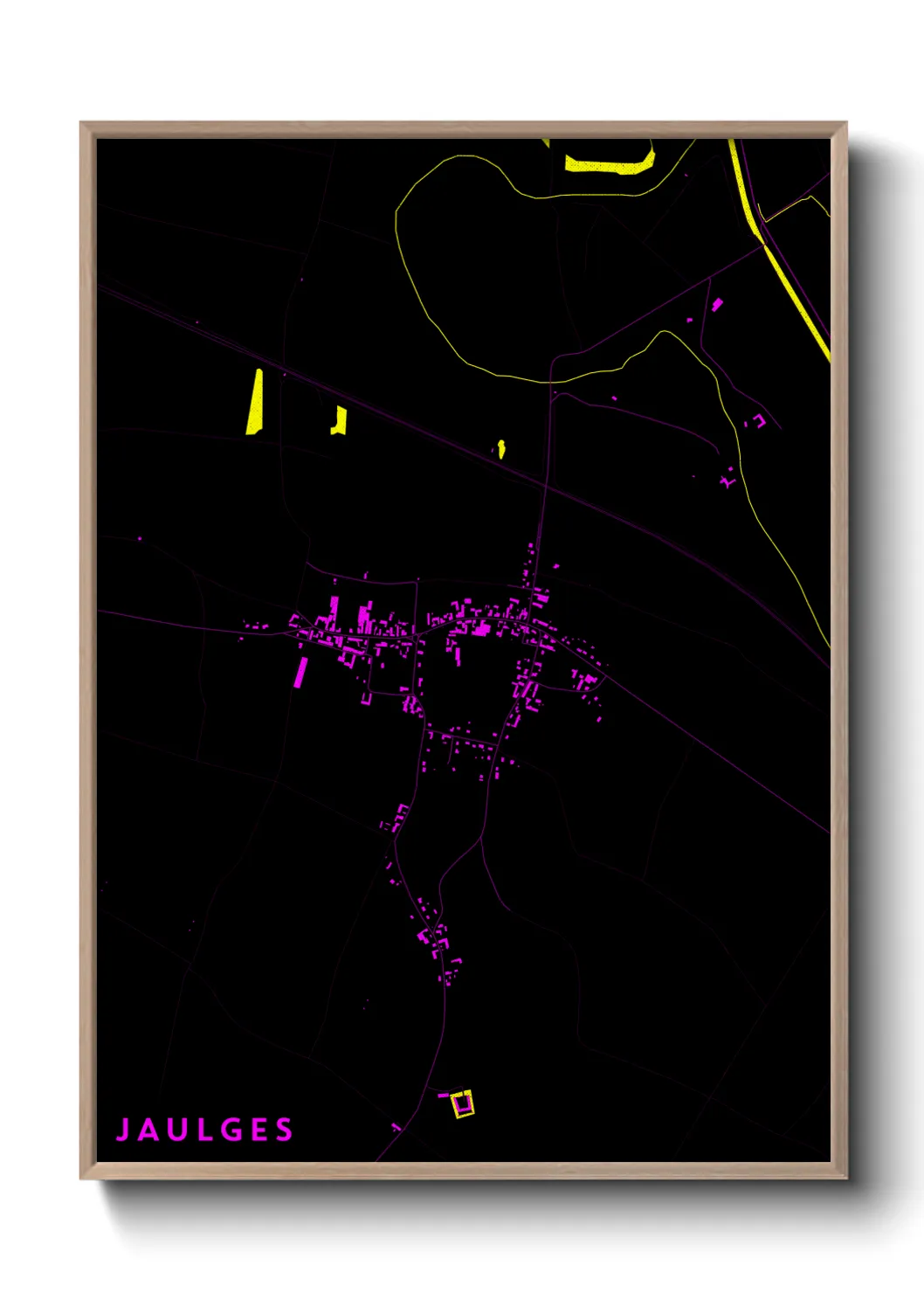 Une affiche de carte sur Jaulges