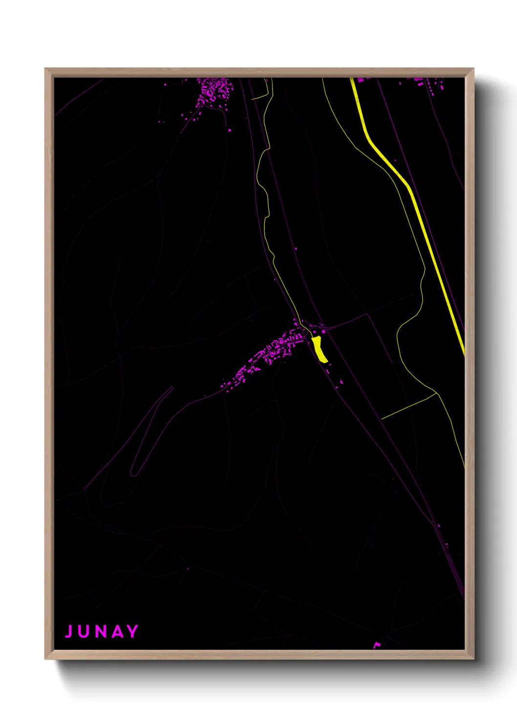 Une affiche de carte sur Junay