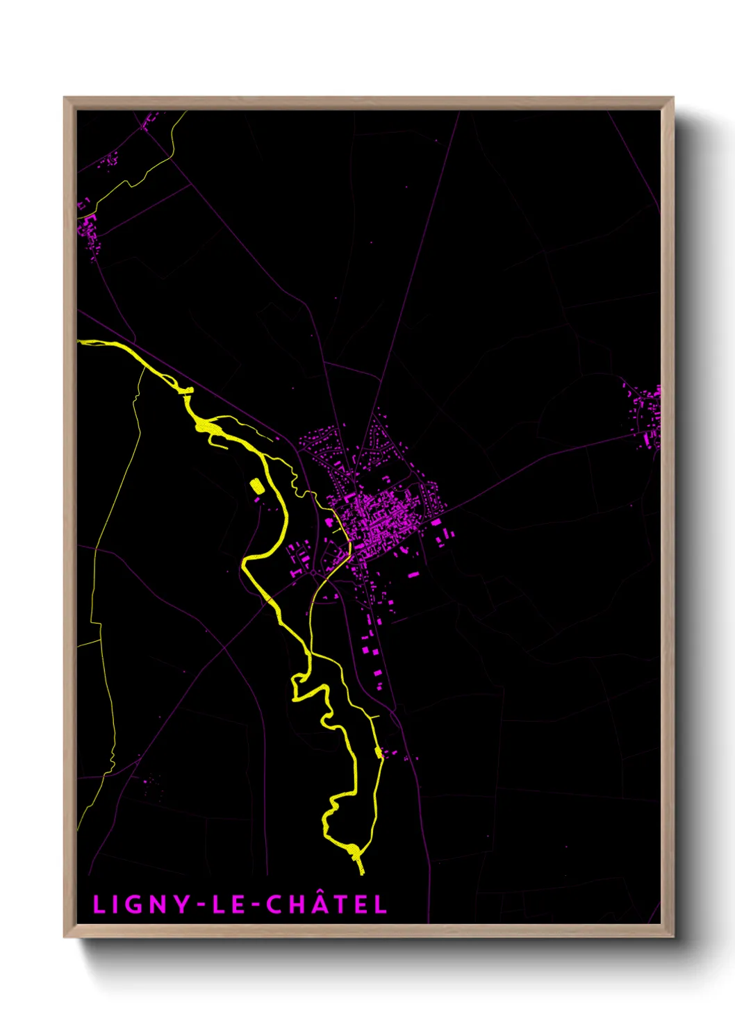 Une affiche de carte sur Ligny-le-Châtel