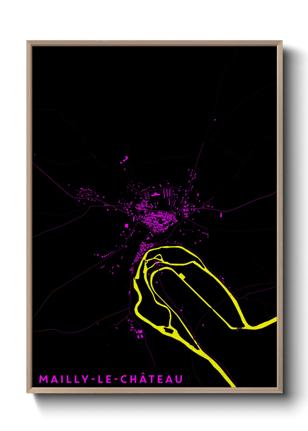 Une affiche de carte sur Mailly-le-Château