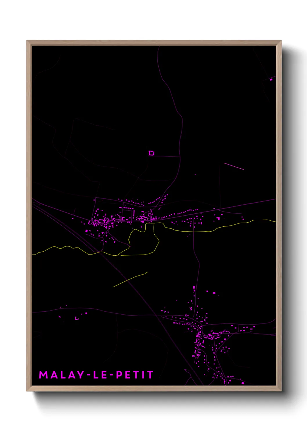 Une affiche de carte sur Malay-le-Petit