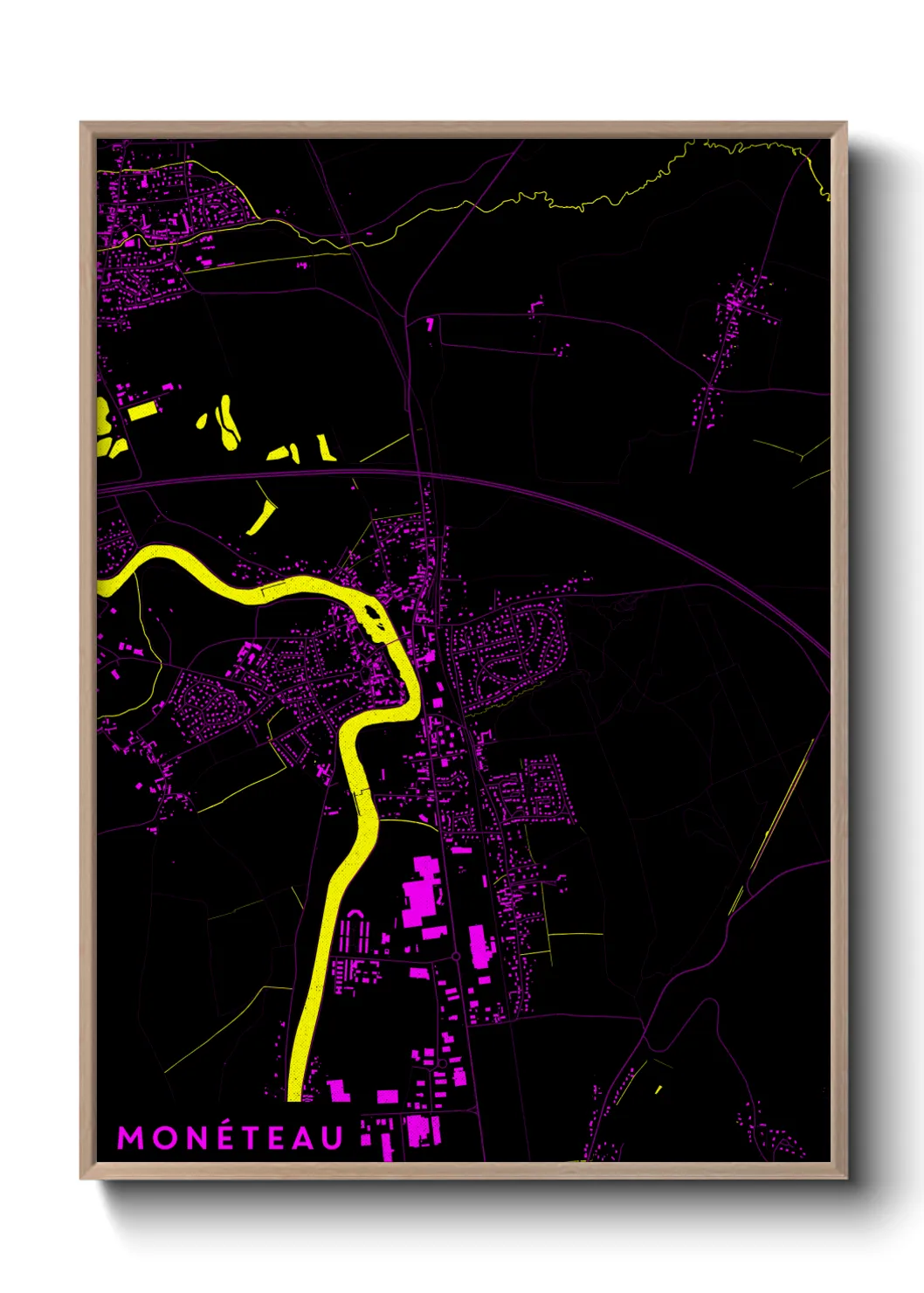 Une affiche de carte sur Monéteau