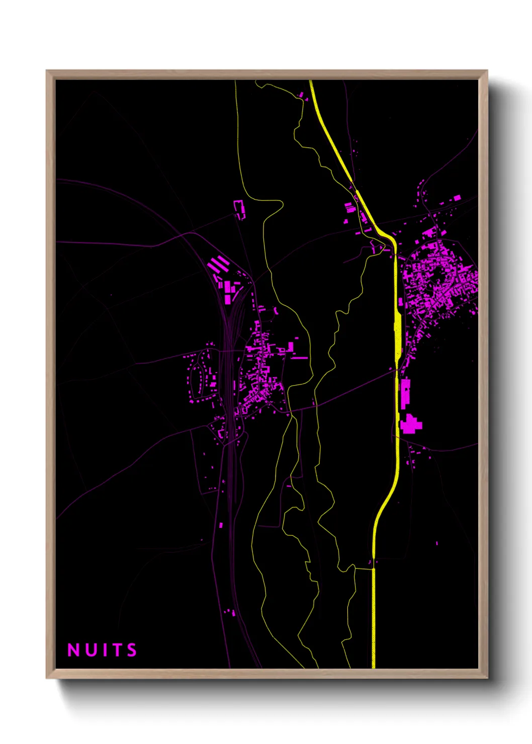 Une affiche de carte sur Nuits