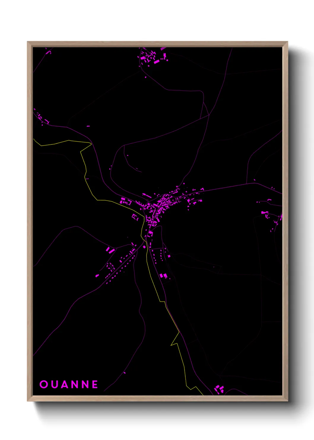 Une affiche de carte sur Ouanne
