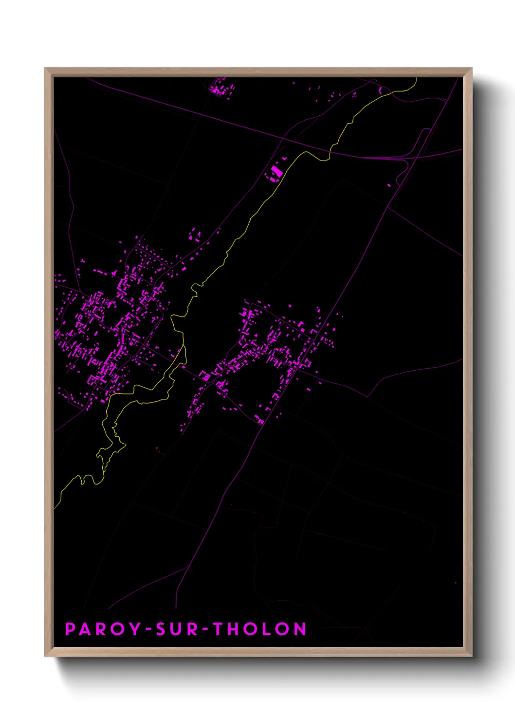 Une affiche de carte sur Paroy-sur-Tholon