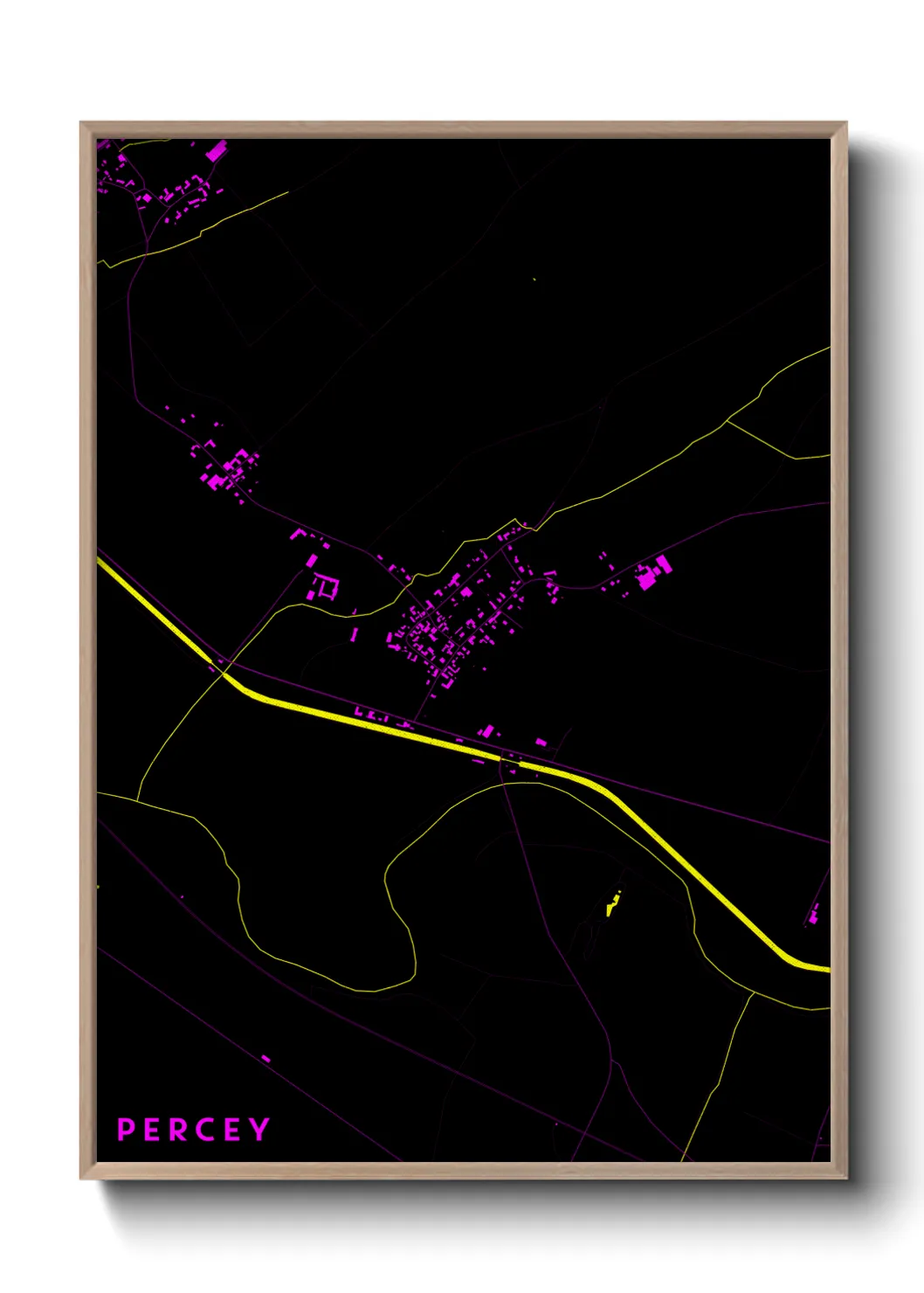 Une affiche de carte sur Percey