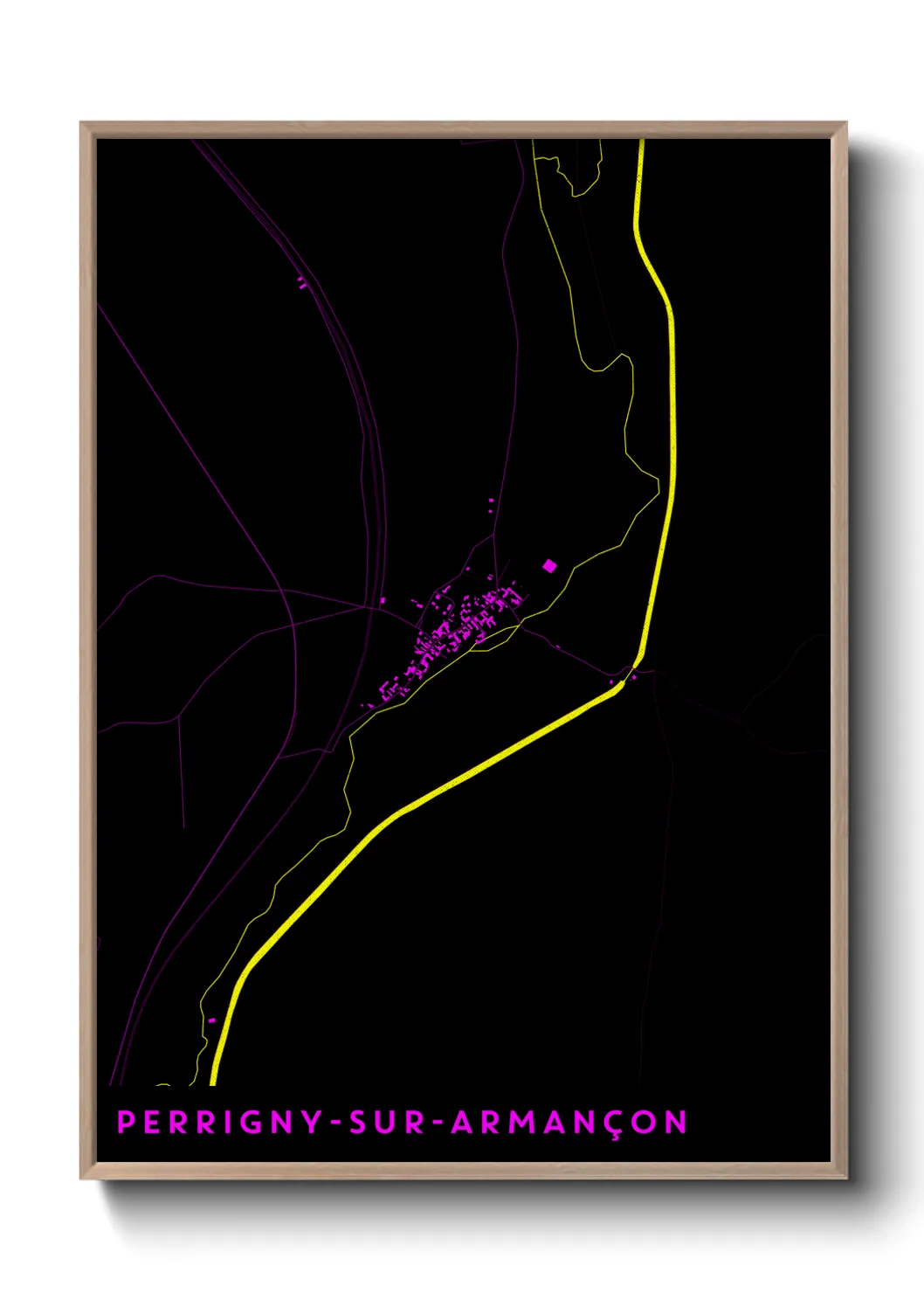 Une affiche de carte sur Perrigny-sur-Armançon