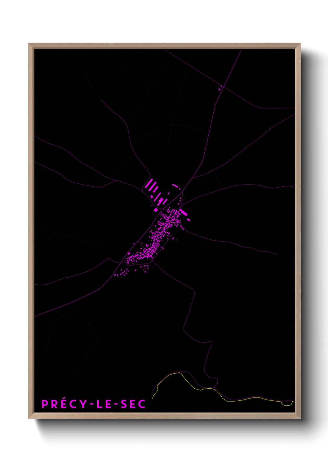 Une affiche de carte sur Précy-le-Sec