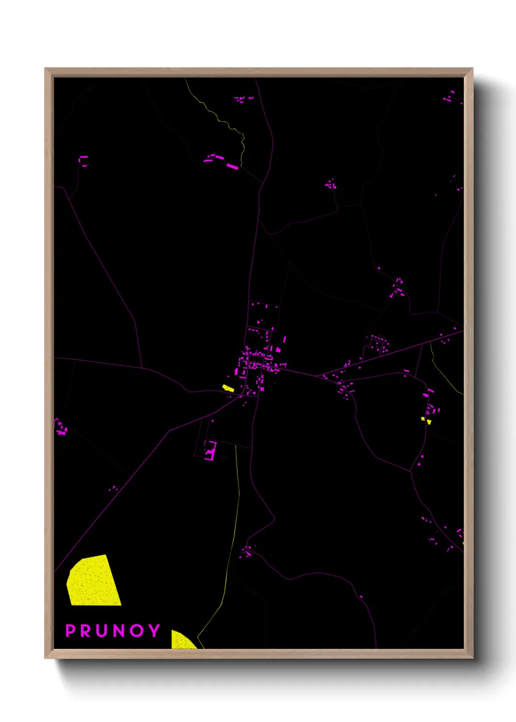 Une affiche de carte sur Prunoy