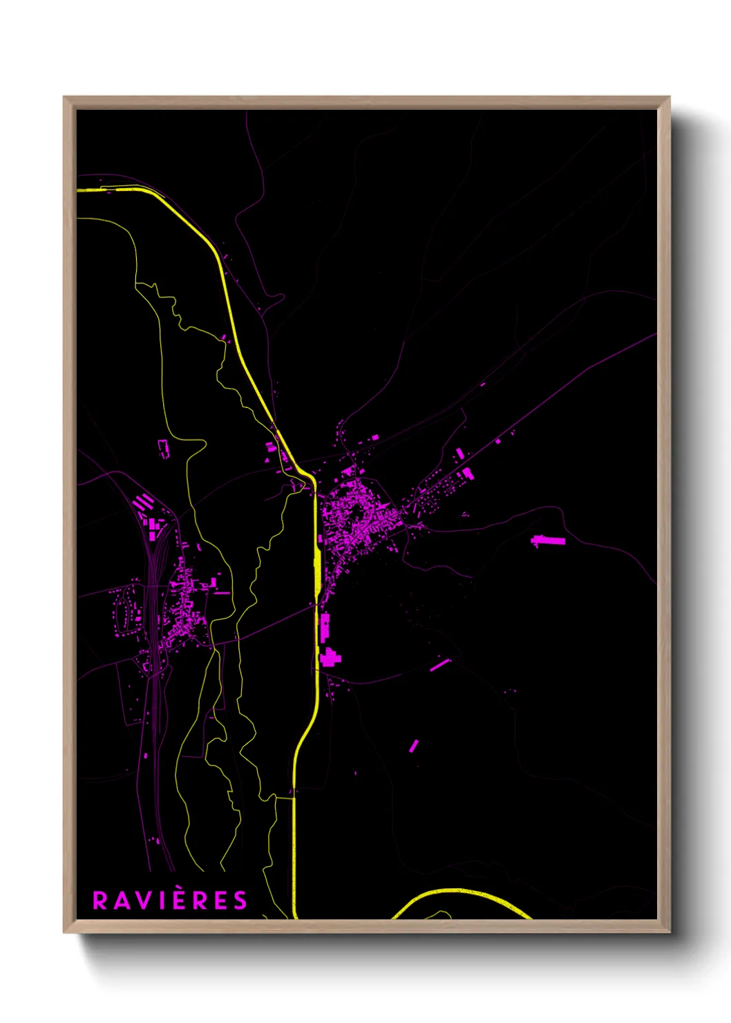 Une affiche de carte sur Ravières