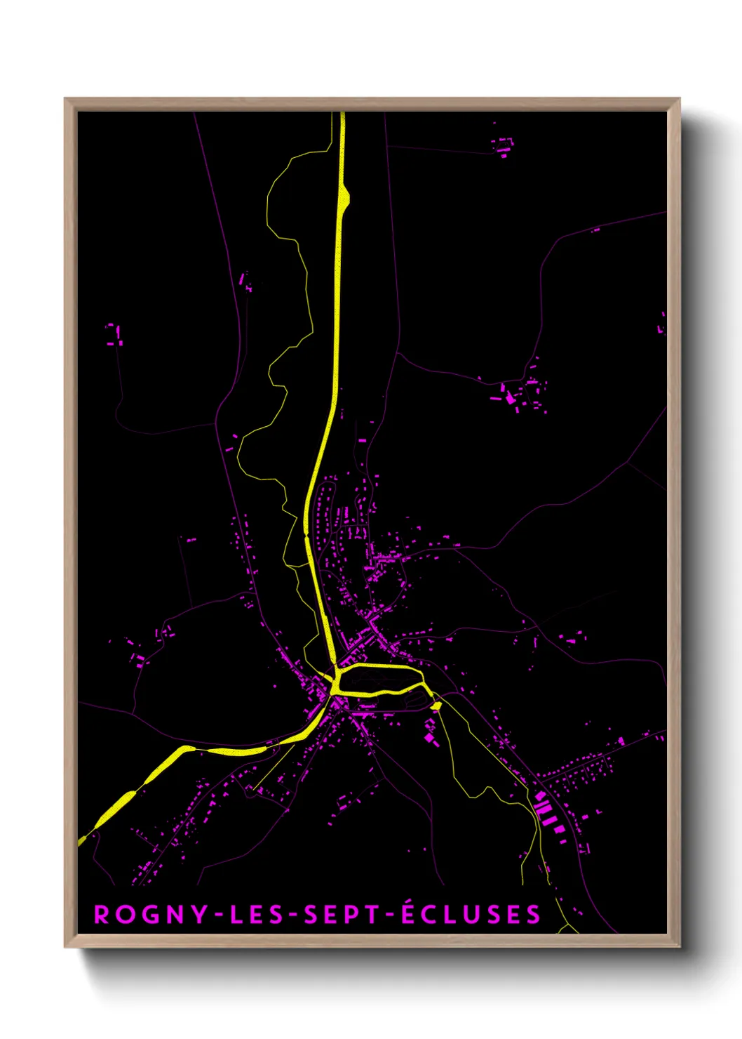 Une affiche de carte sur Rogny-les-Sept-Écluses