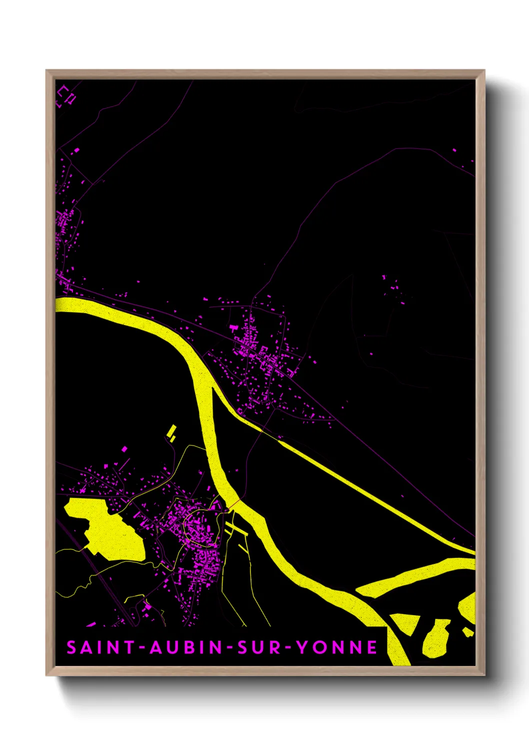 Une affiche de carte sur Saint-Aubin-sur-Yonne