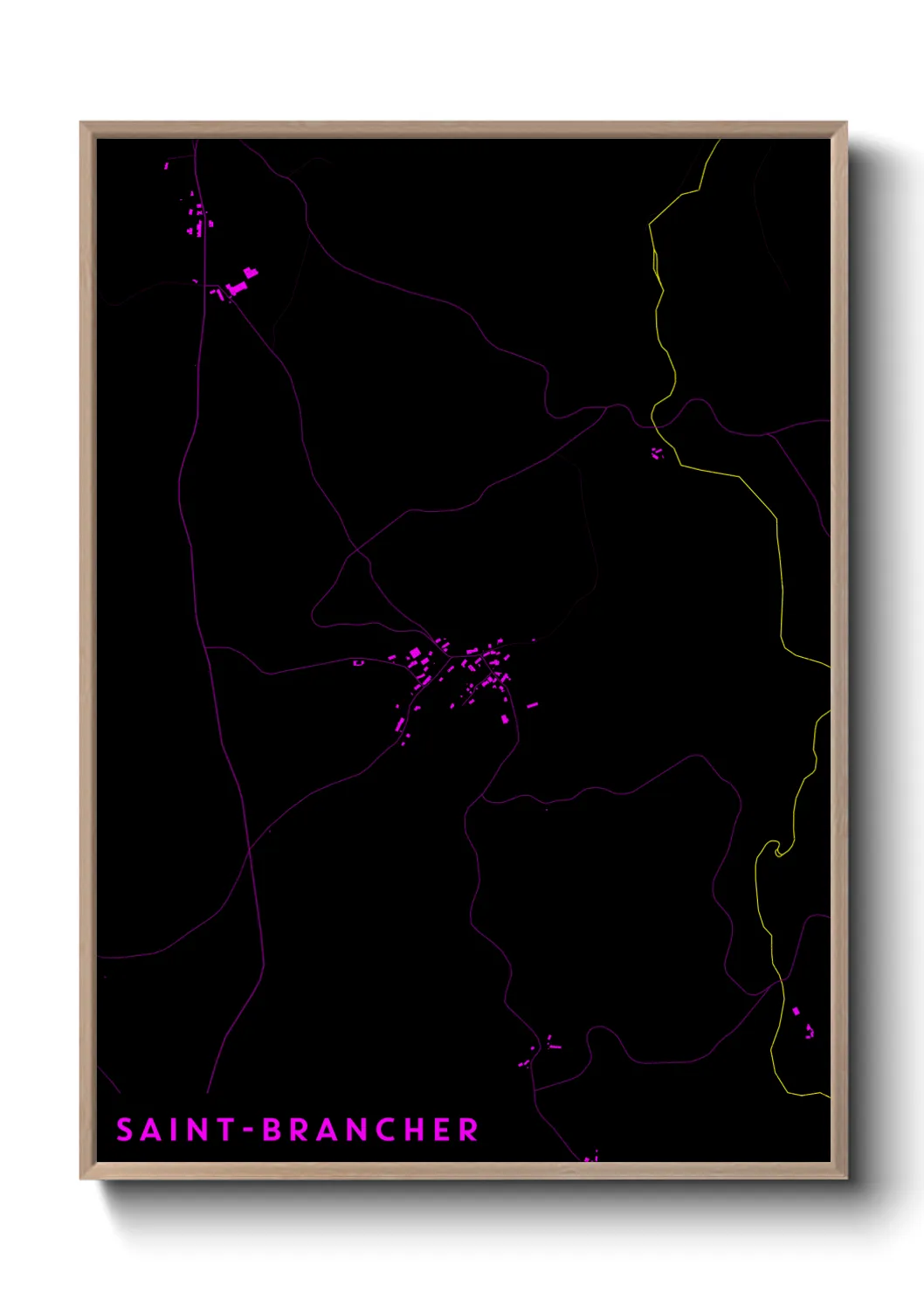 Une affiche de carte sur Saint-Brancher