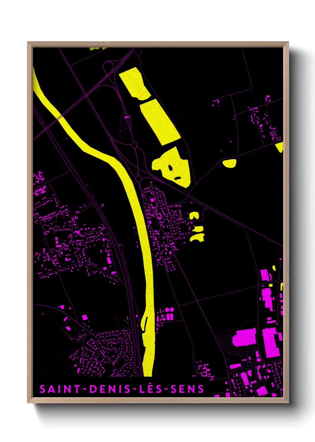 Une affiche de carte sur Saint-Denis-lès-Sens