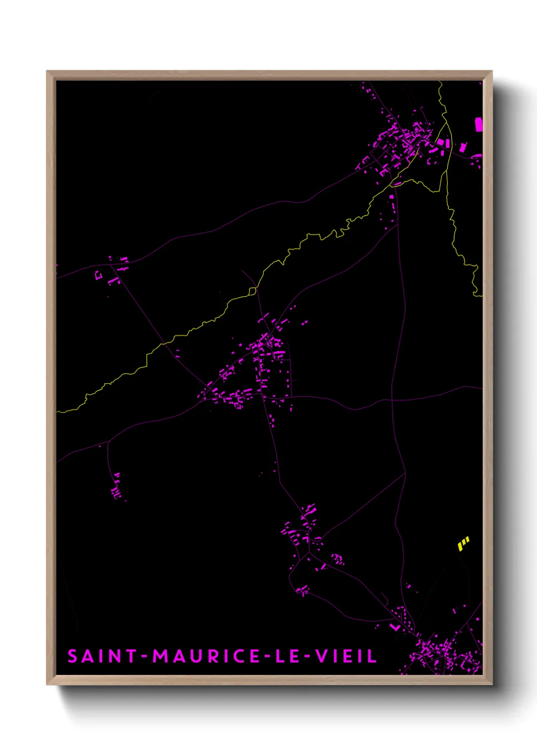 Une affiche de carte sur Saint-Maurice-le-Vieil