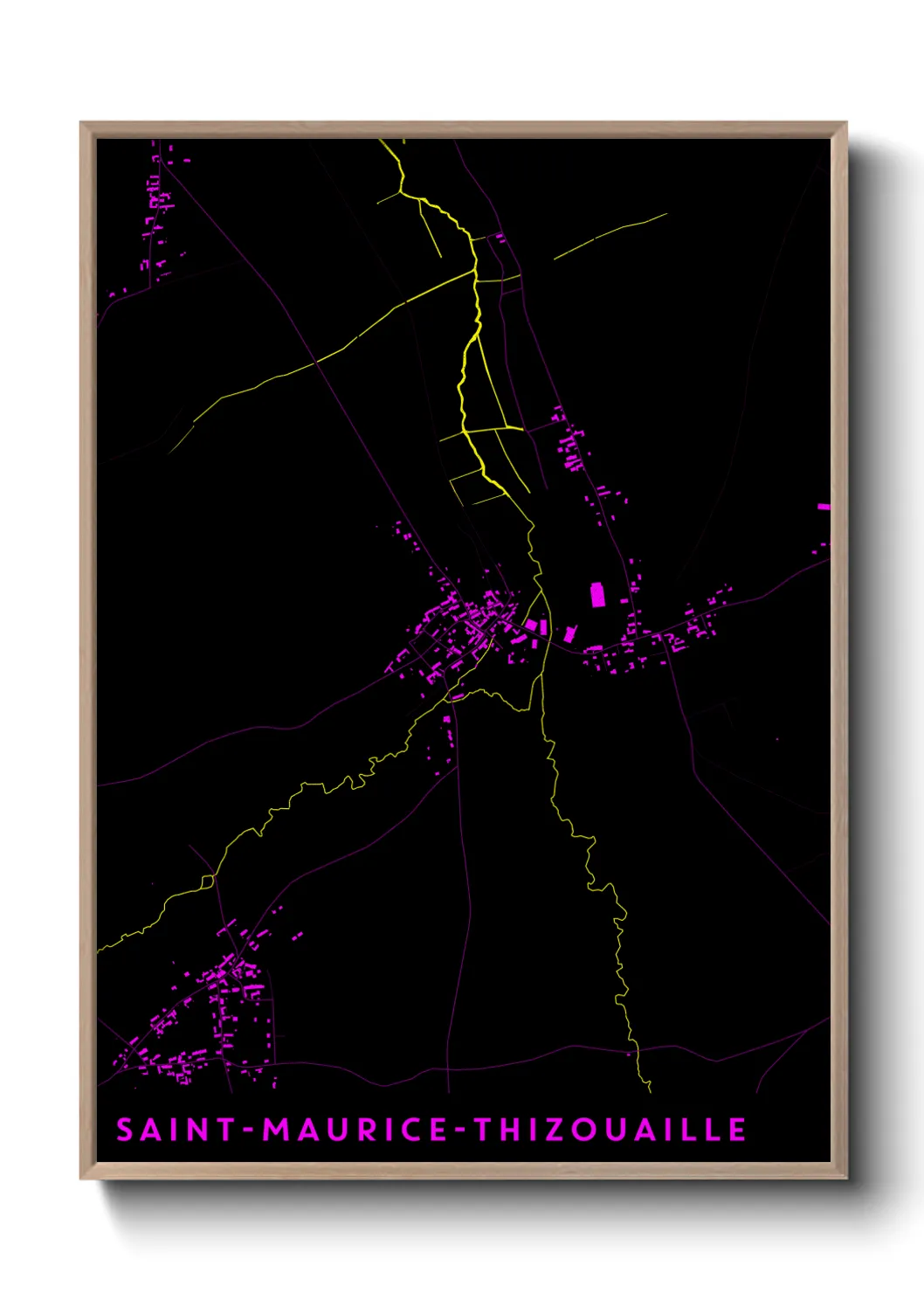 Une affiche de carte sur Saint-Maurice-Thizouaille
