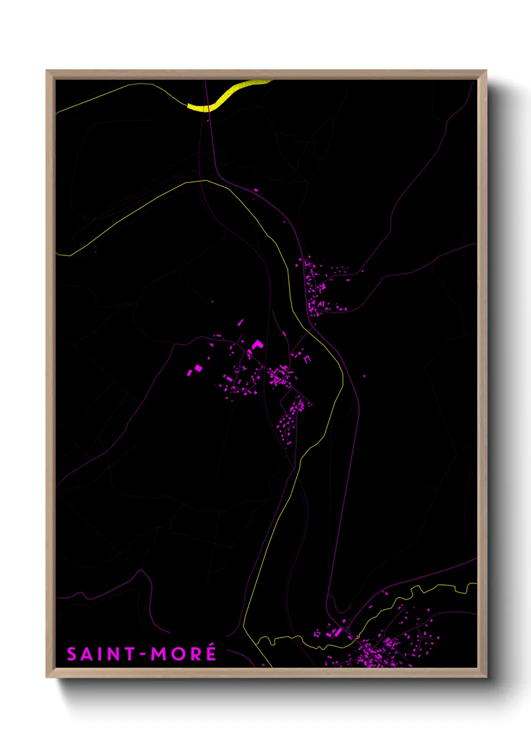 Une affiche de carte sur Saint-Moré