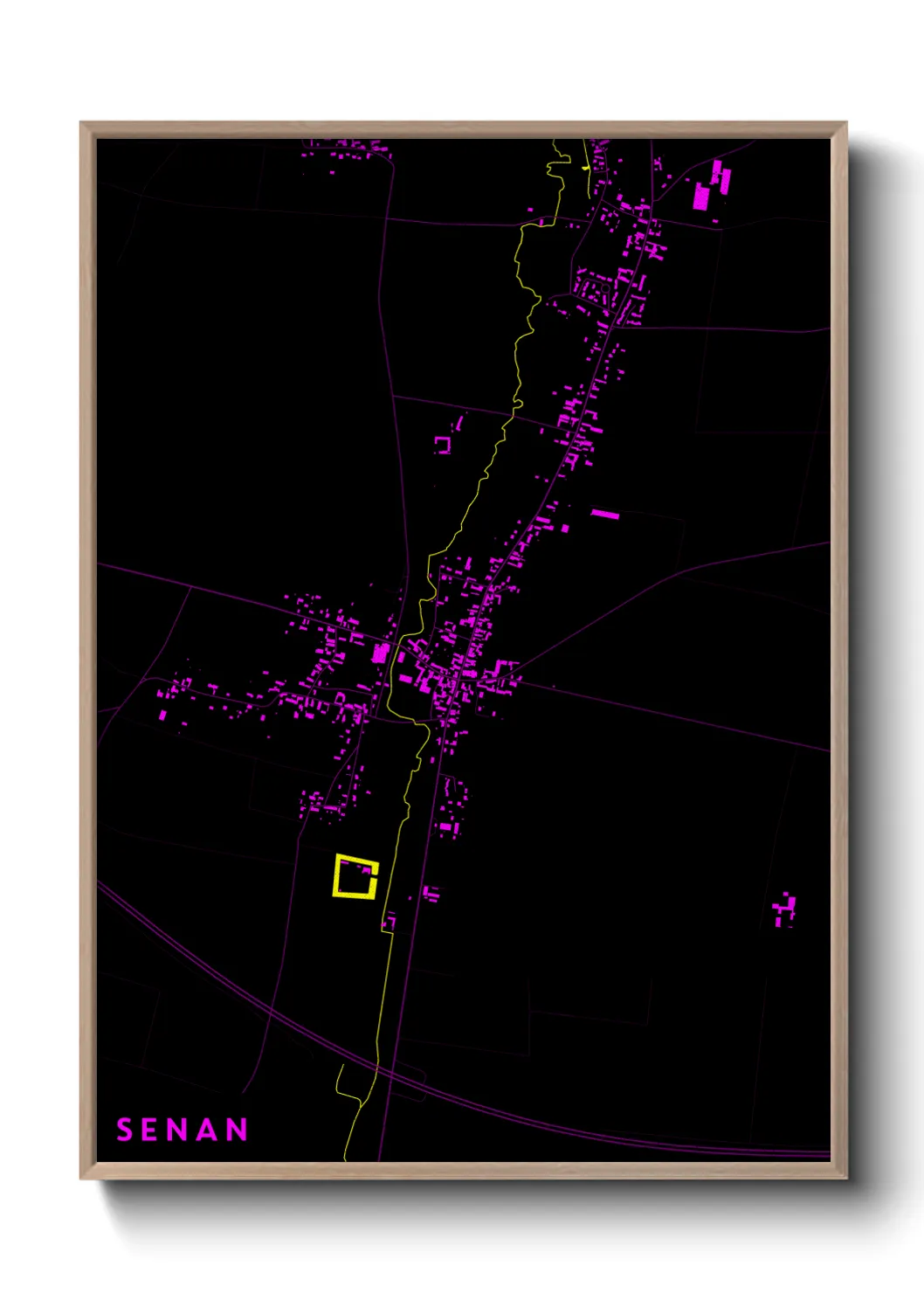 Une affiche de carte sur Senan