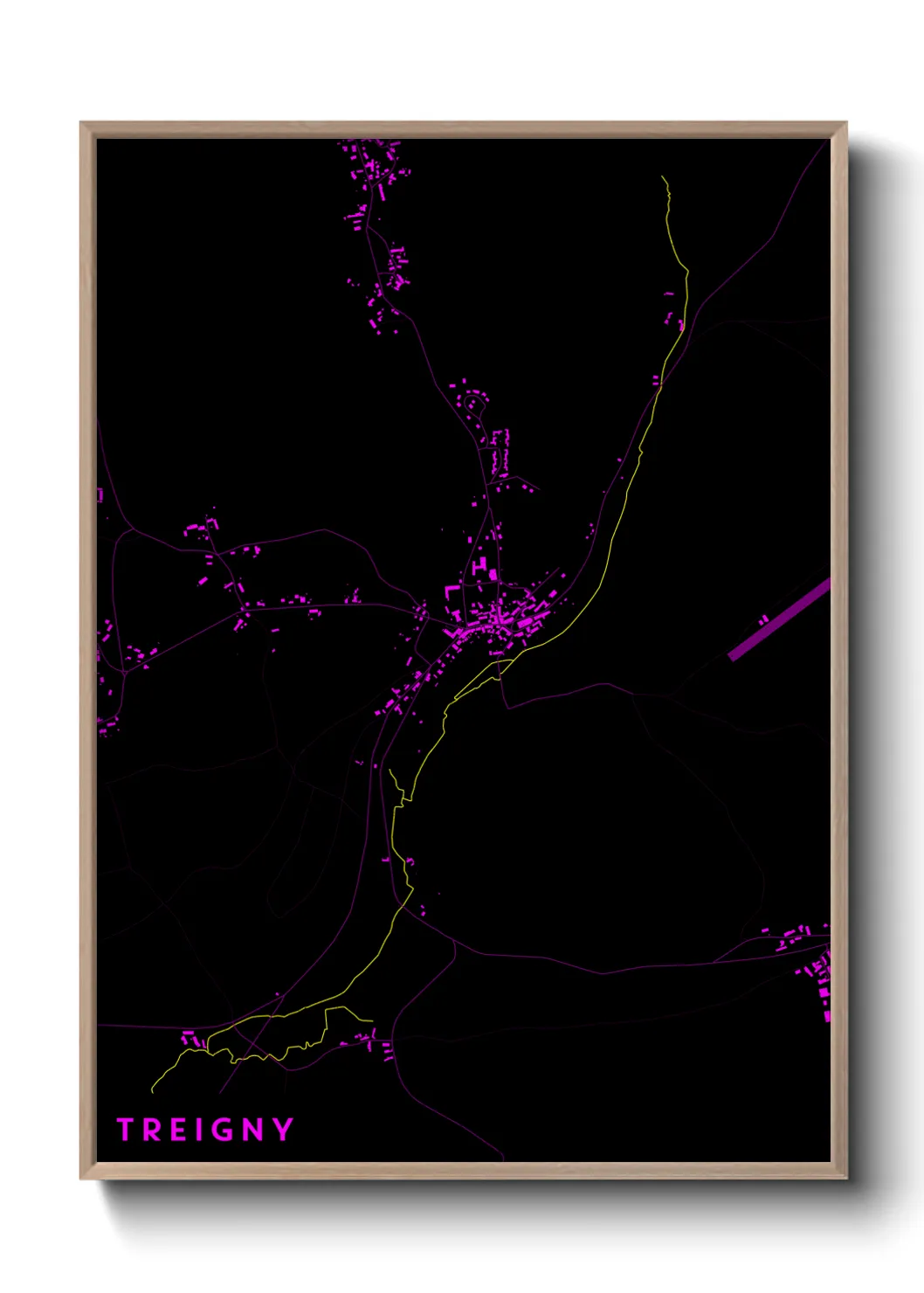 Une affiche de carte sur Treigny