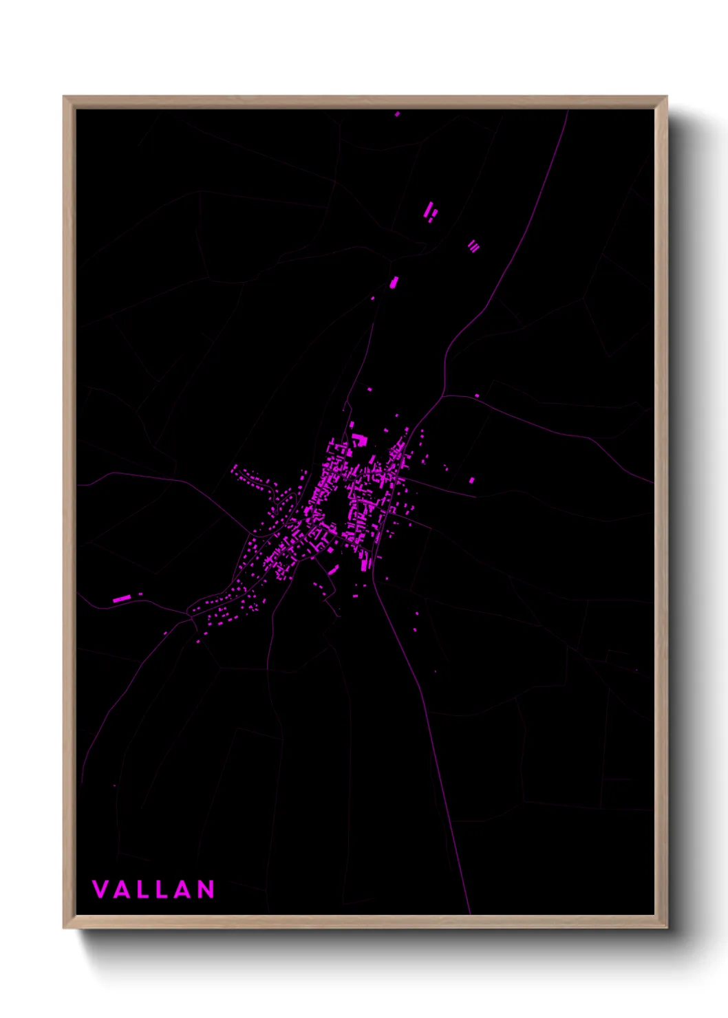 Une affiche de carte sur Vallan