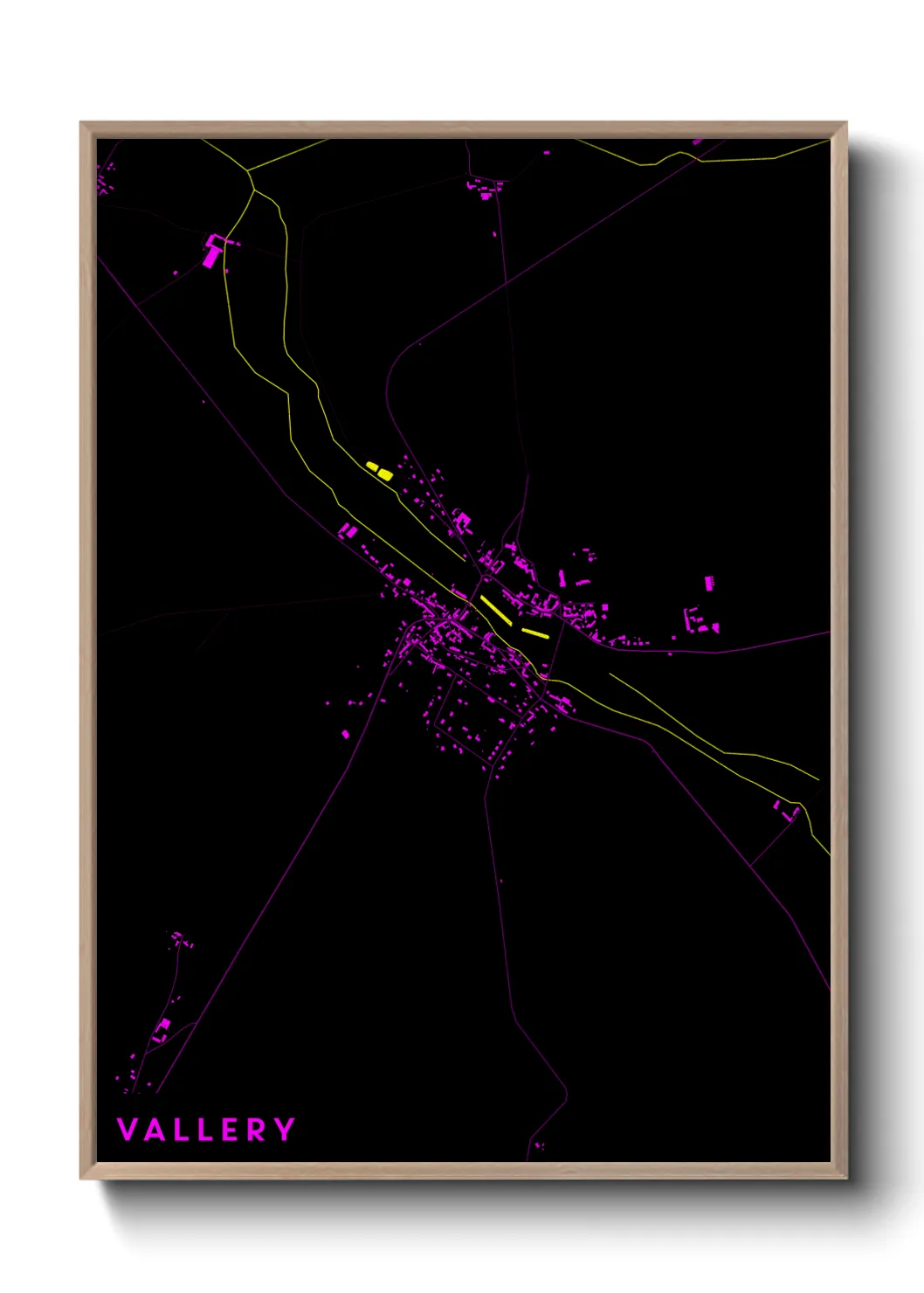 Une affiche de carte sur Vallery