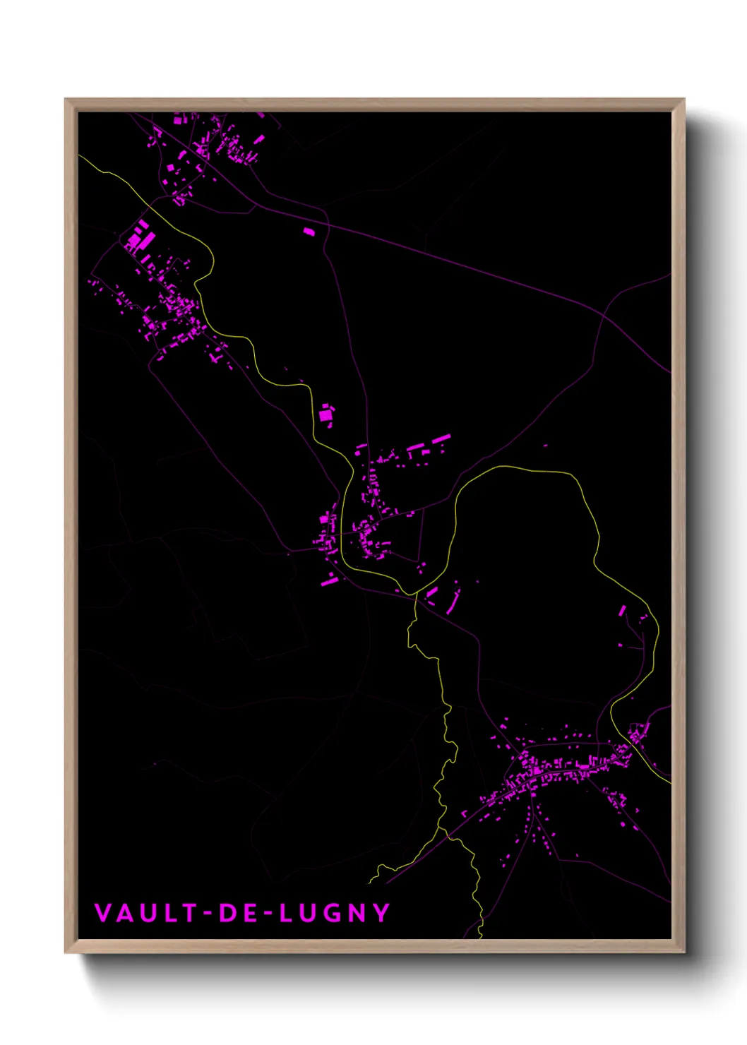 Une affiche de carte sur Vault-de-Lugny