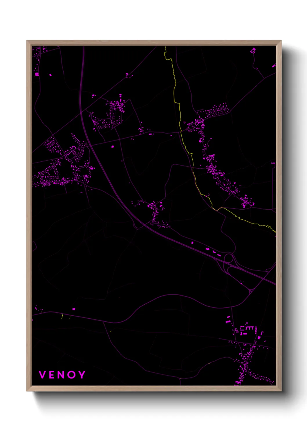 Une affiche de carte sur Venoy