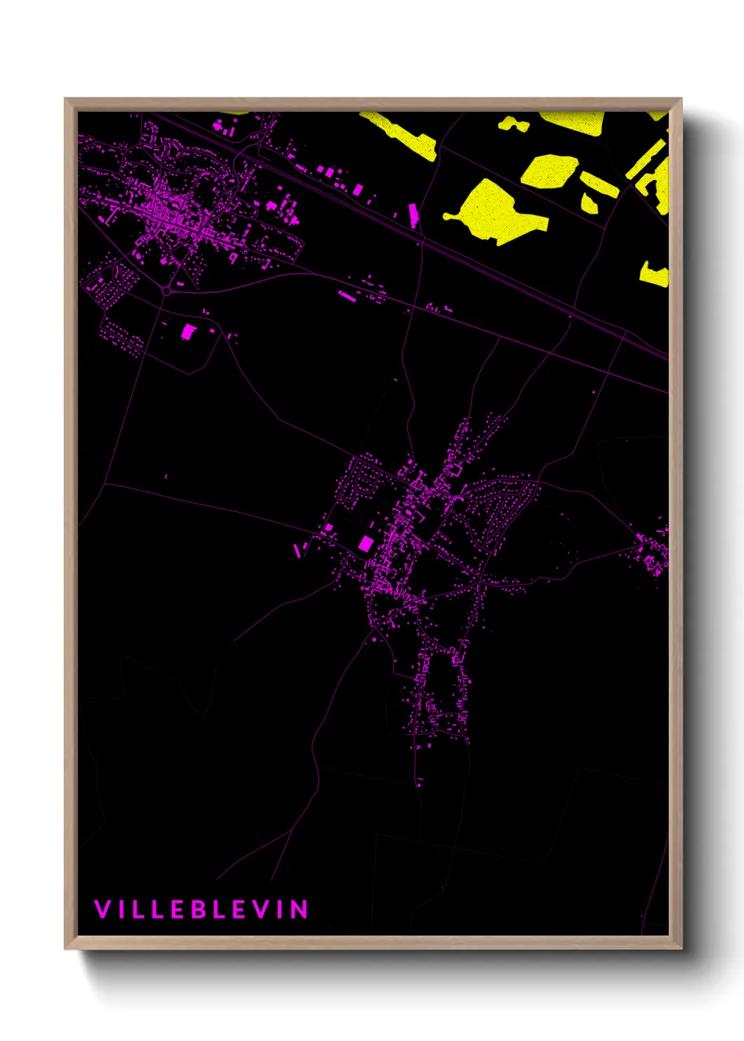 Une affiche de carte sur Villeblevin