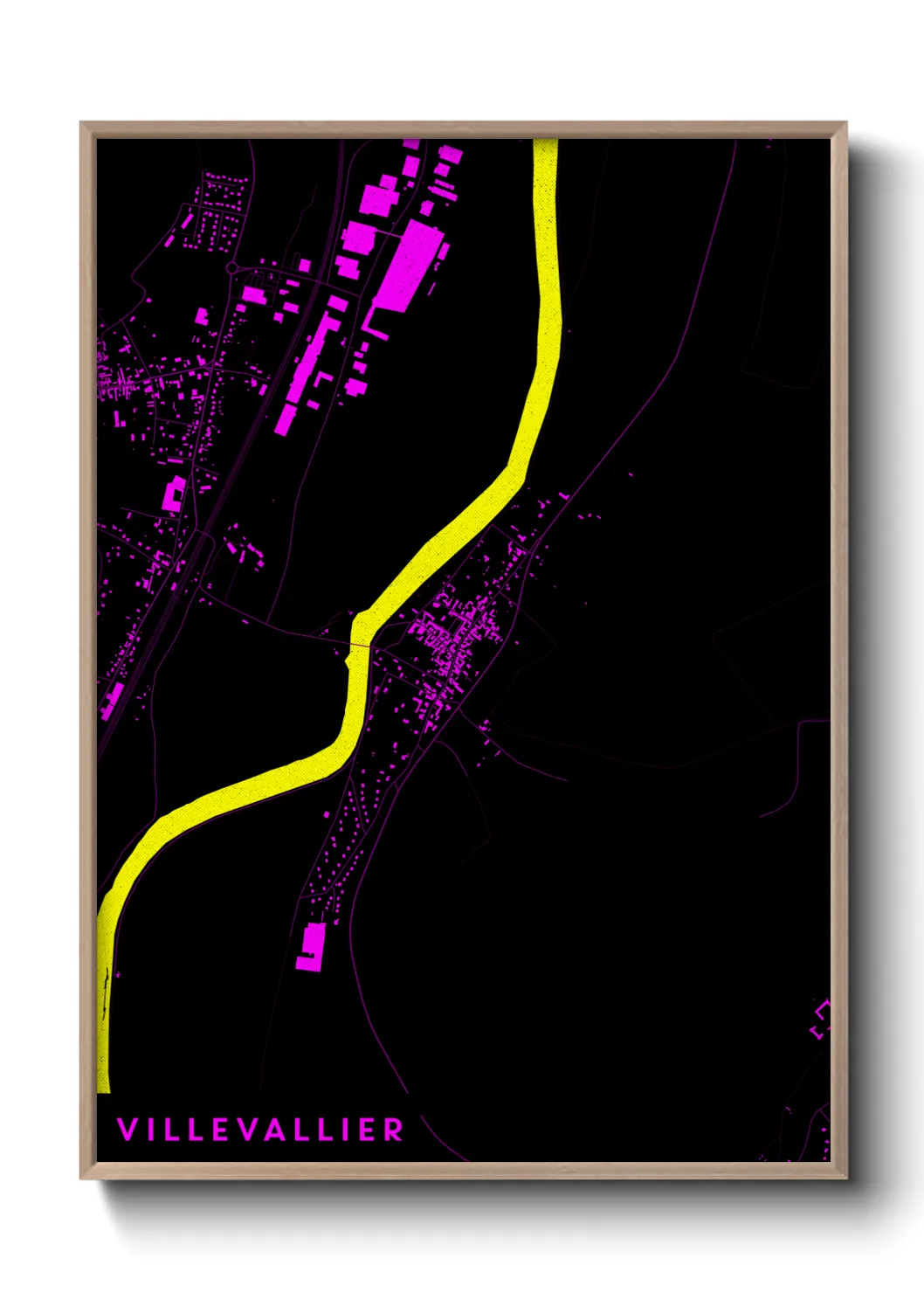 Une affiche de carte sur Villevallier