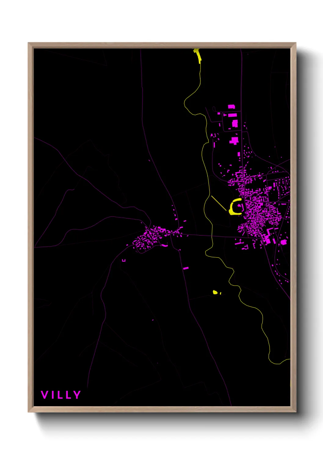 Une affiche de carte sur Villy