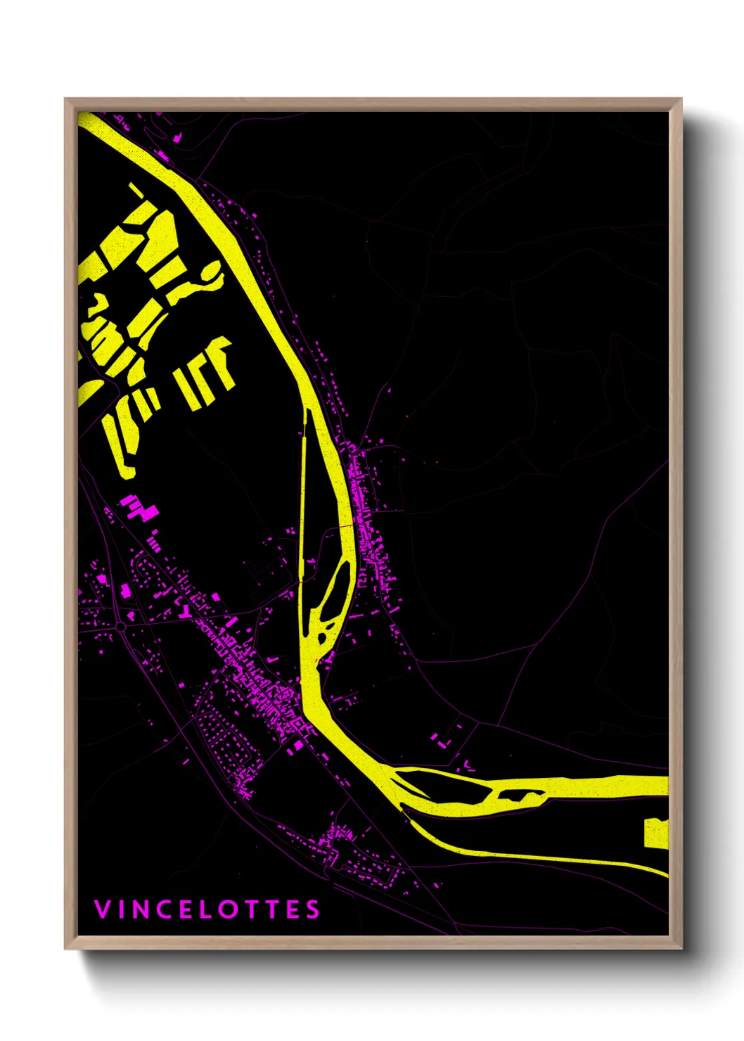 Une affiche de carte sur Vincelottes