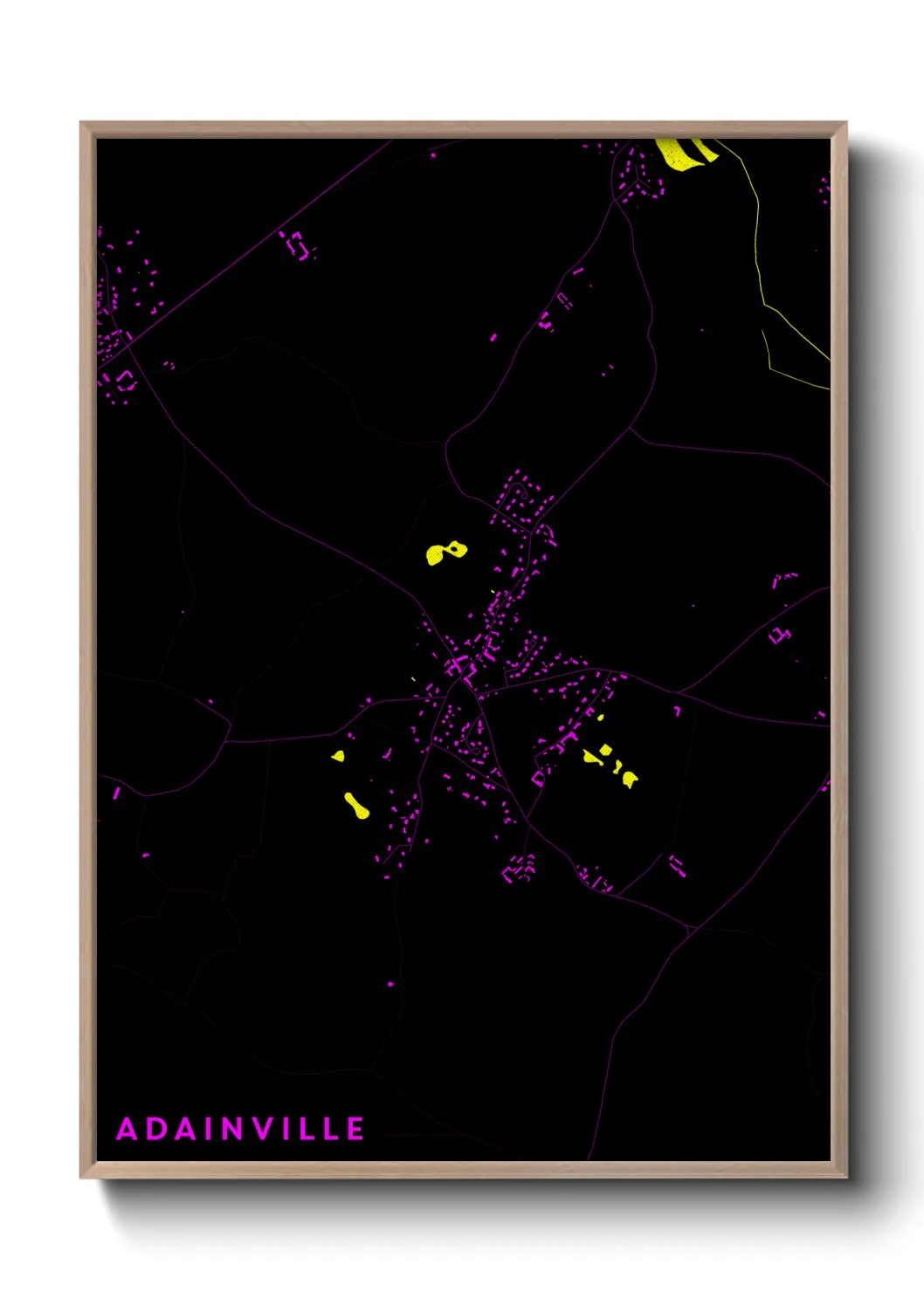 Une affiche de carte sur Adainville