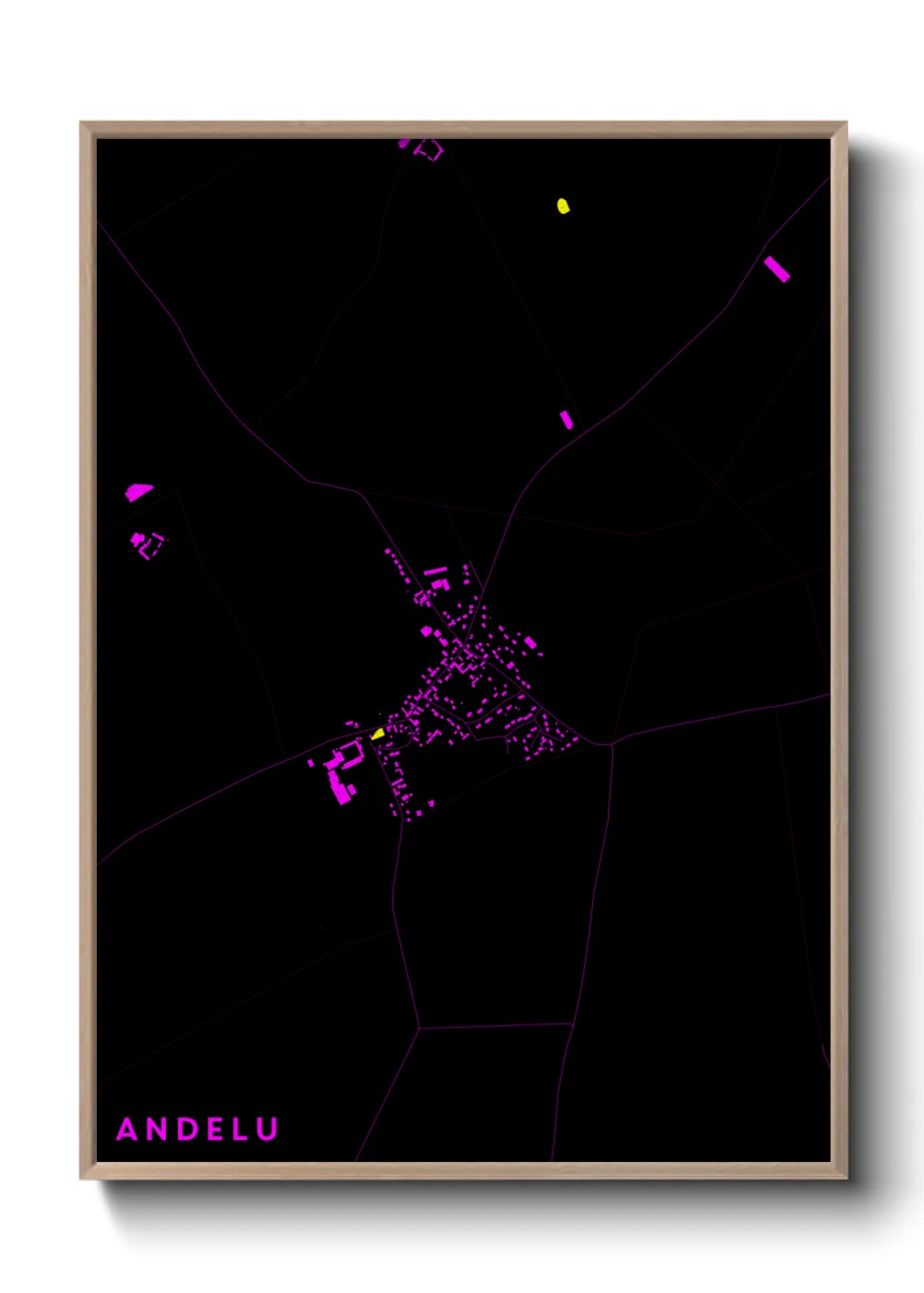 Une affiche de carte sur Andelu