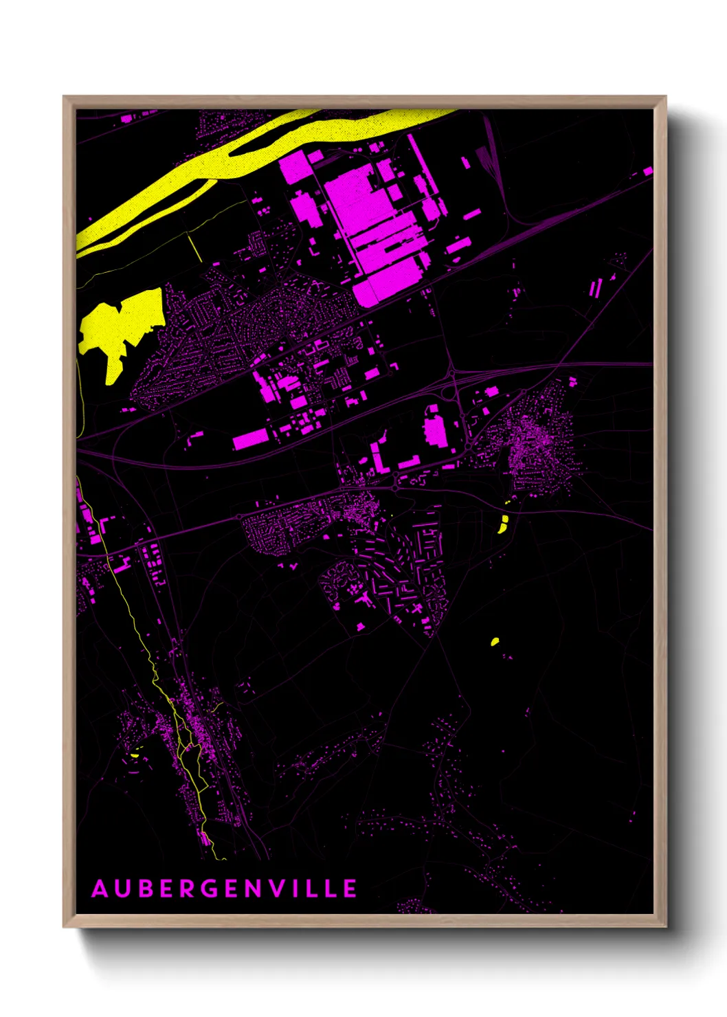 Une affiche de carte sur Aubergenville