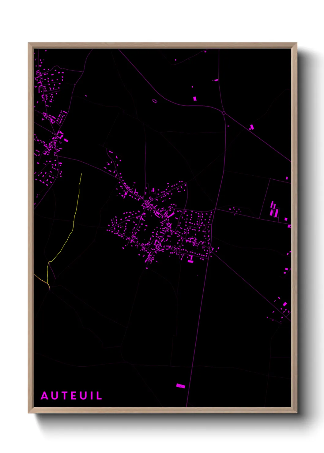 Une affiche de carte sur Auteuil