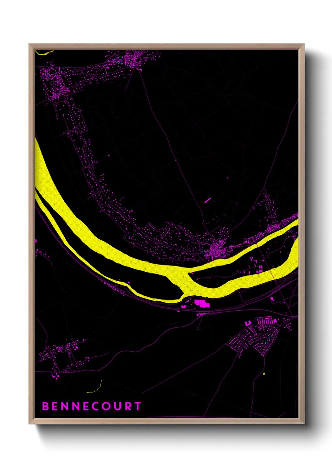 Une affiche de carte sur Bennecourt