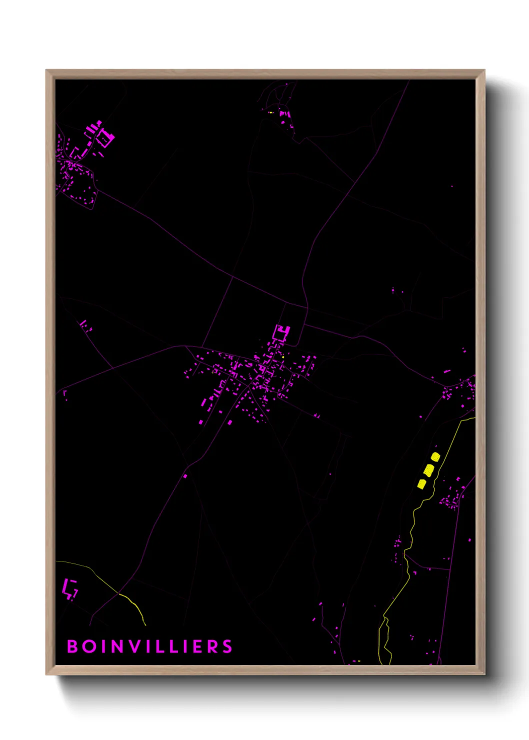 Une affiche de carte sur Boinvilliers