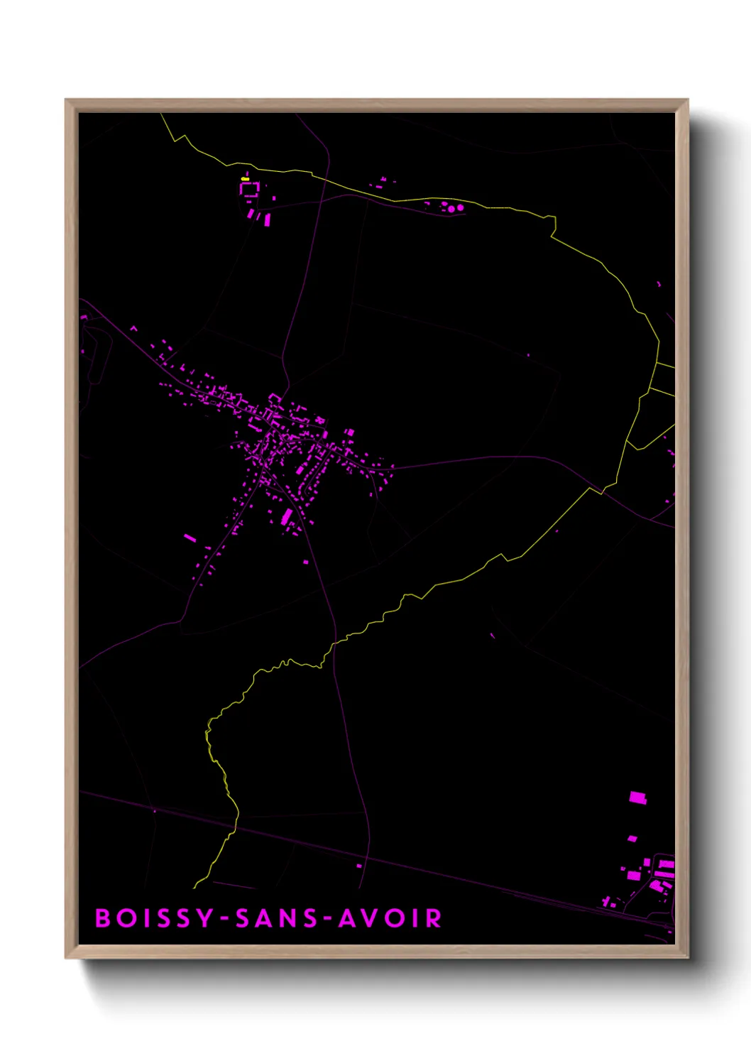 Une affiche de carte sur Boissy-sans-Avoir