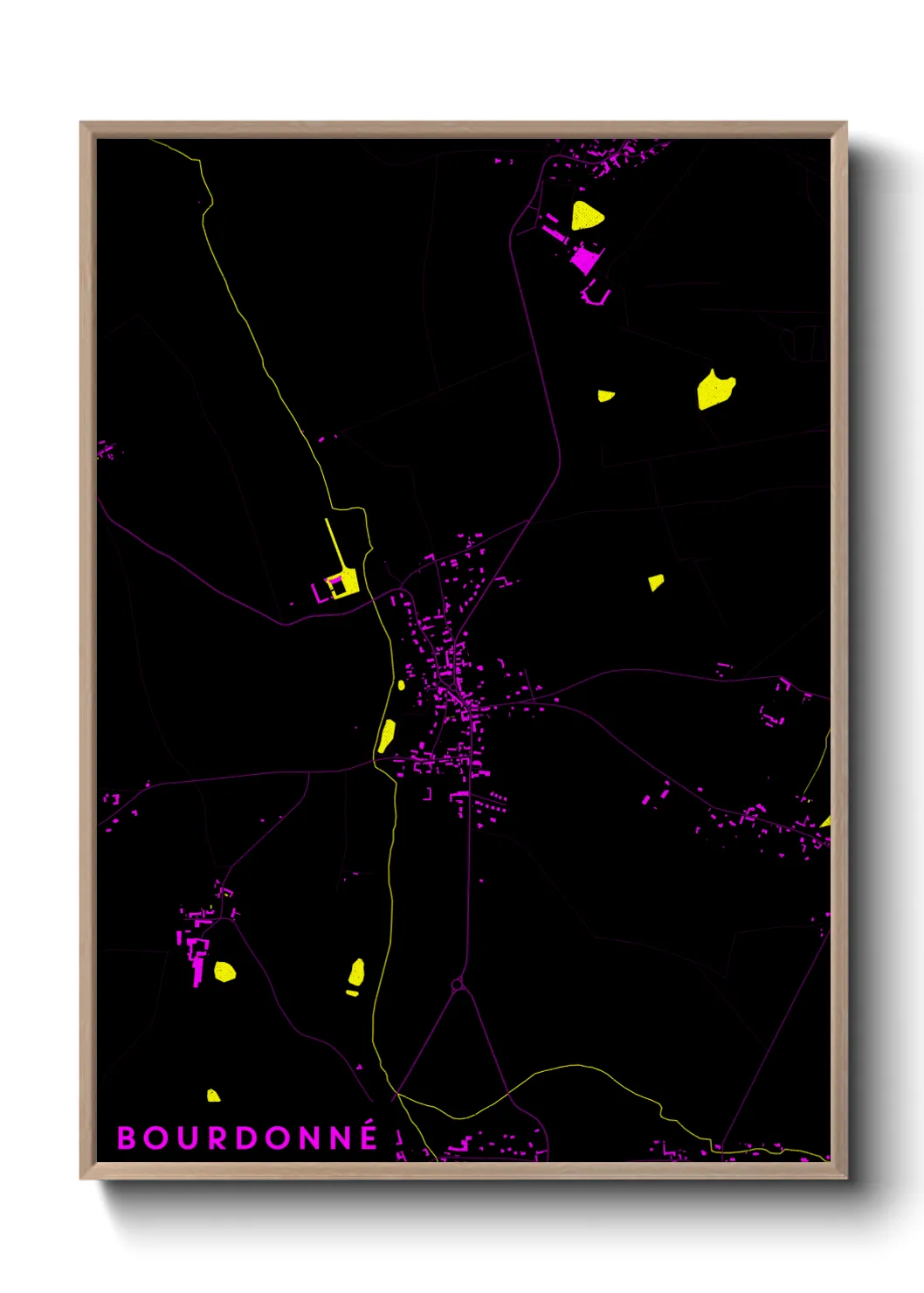 Une affiche de carte sur Bourdonné