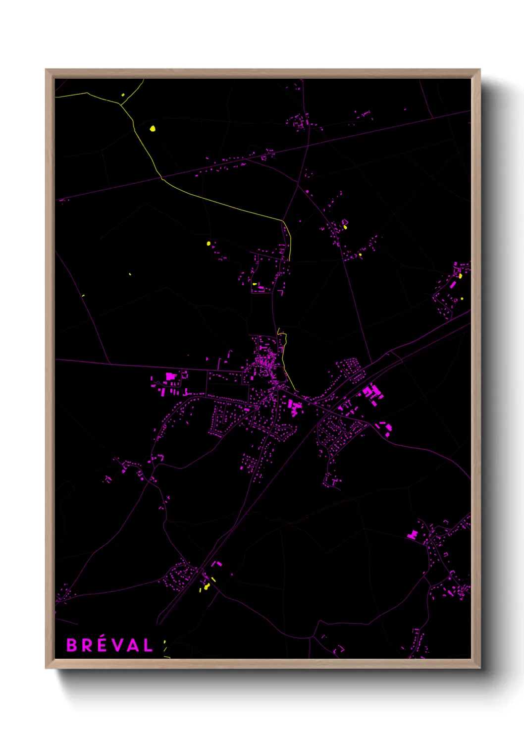 Une affiche de carte sur Bréval