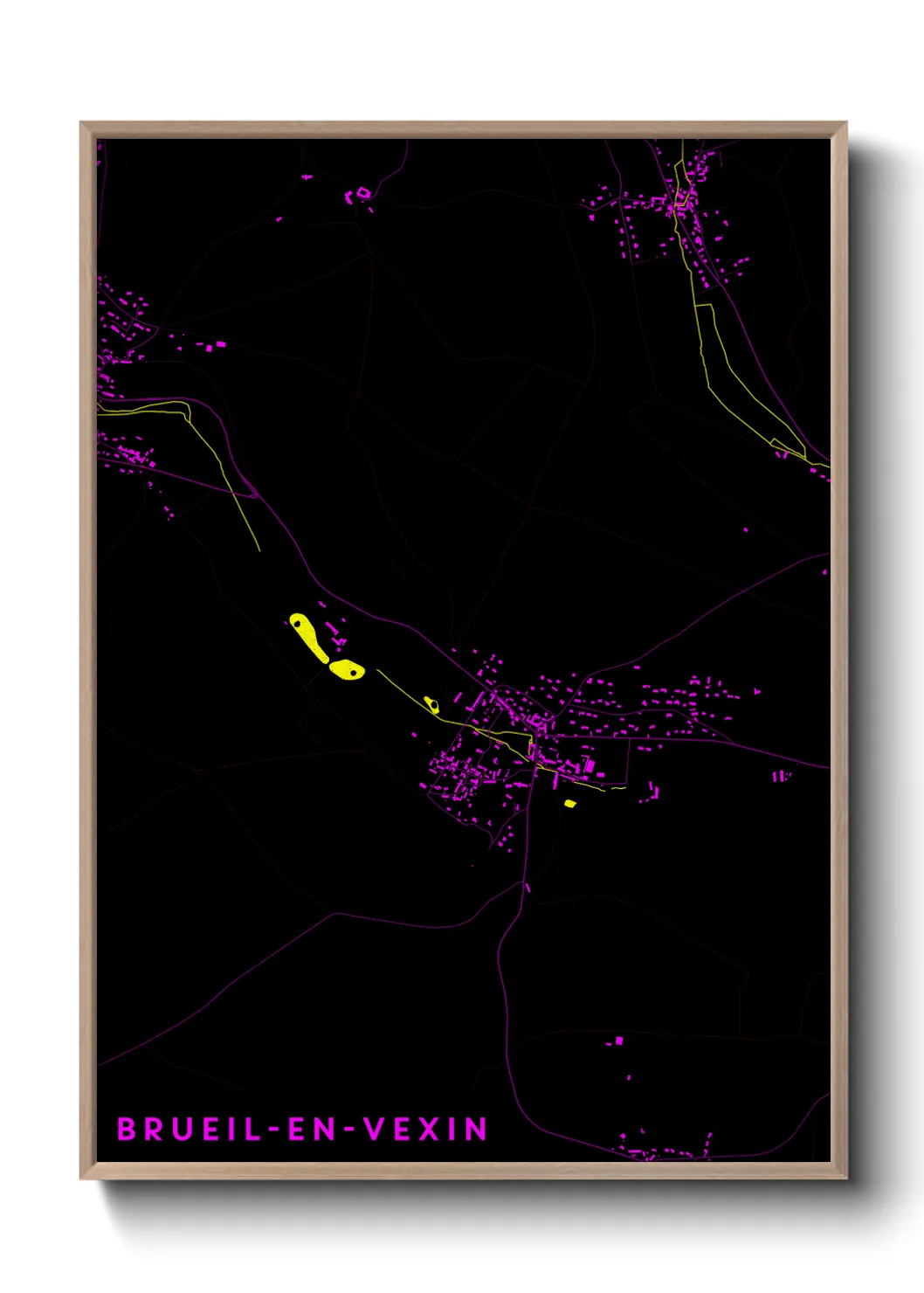 Une affiche de carte sur Brueil-en-Vexin