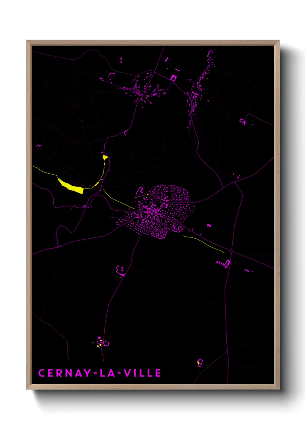 Une affiche de carte sur Cernay-la-Ville
