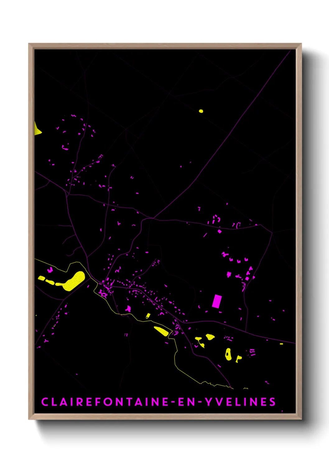 Une affiche de carte sur Clairefontaine-en-Yvelines