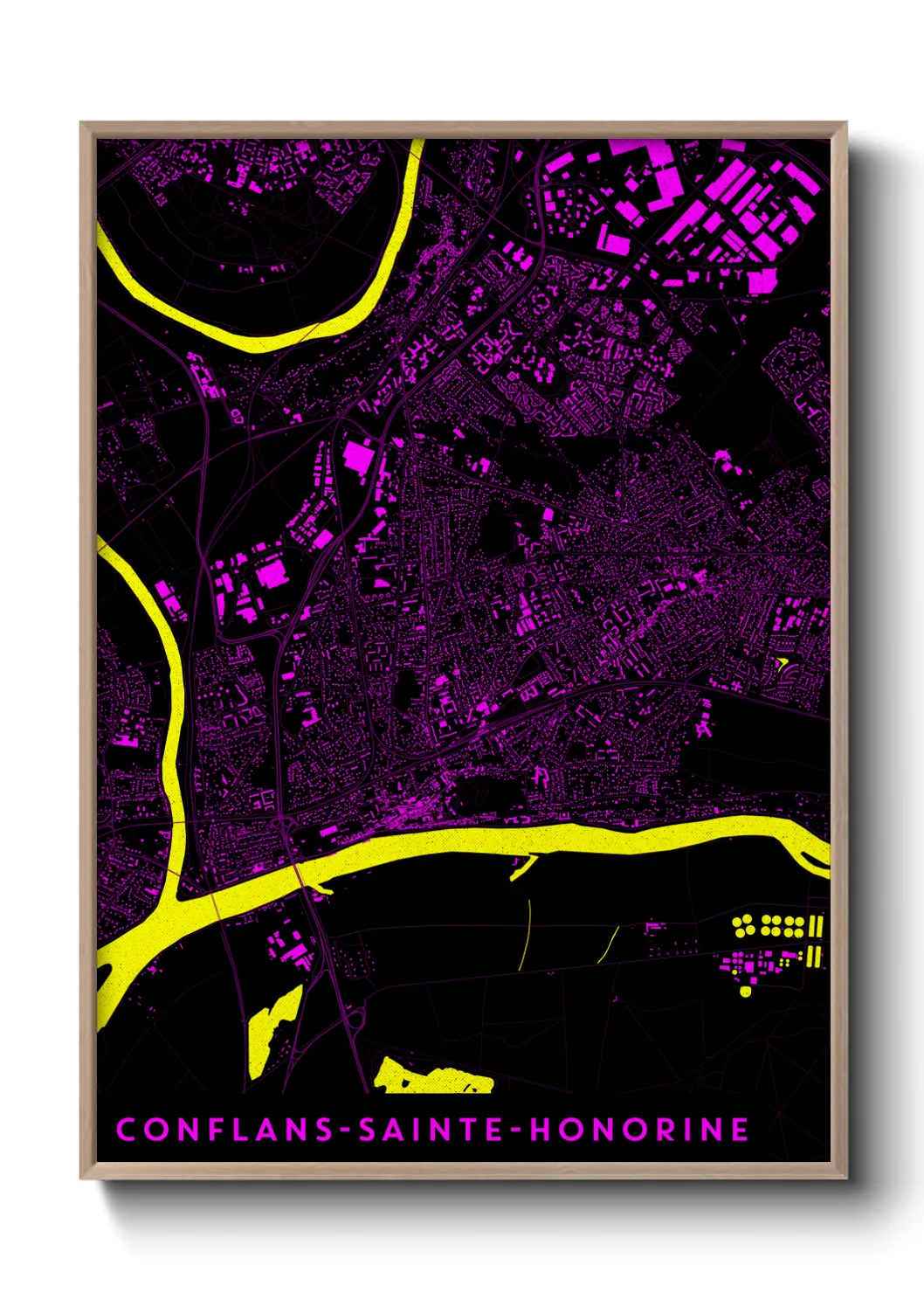 Une affiche de carte sur Conflans-Sainte-Honorine