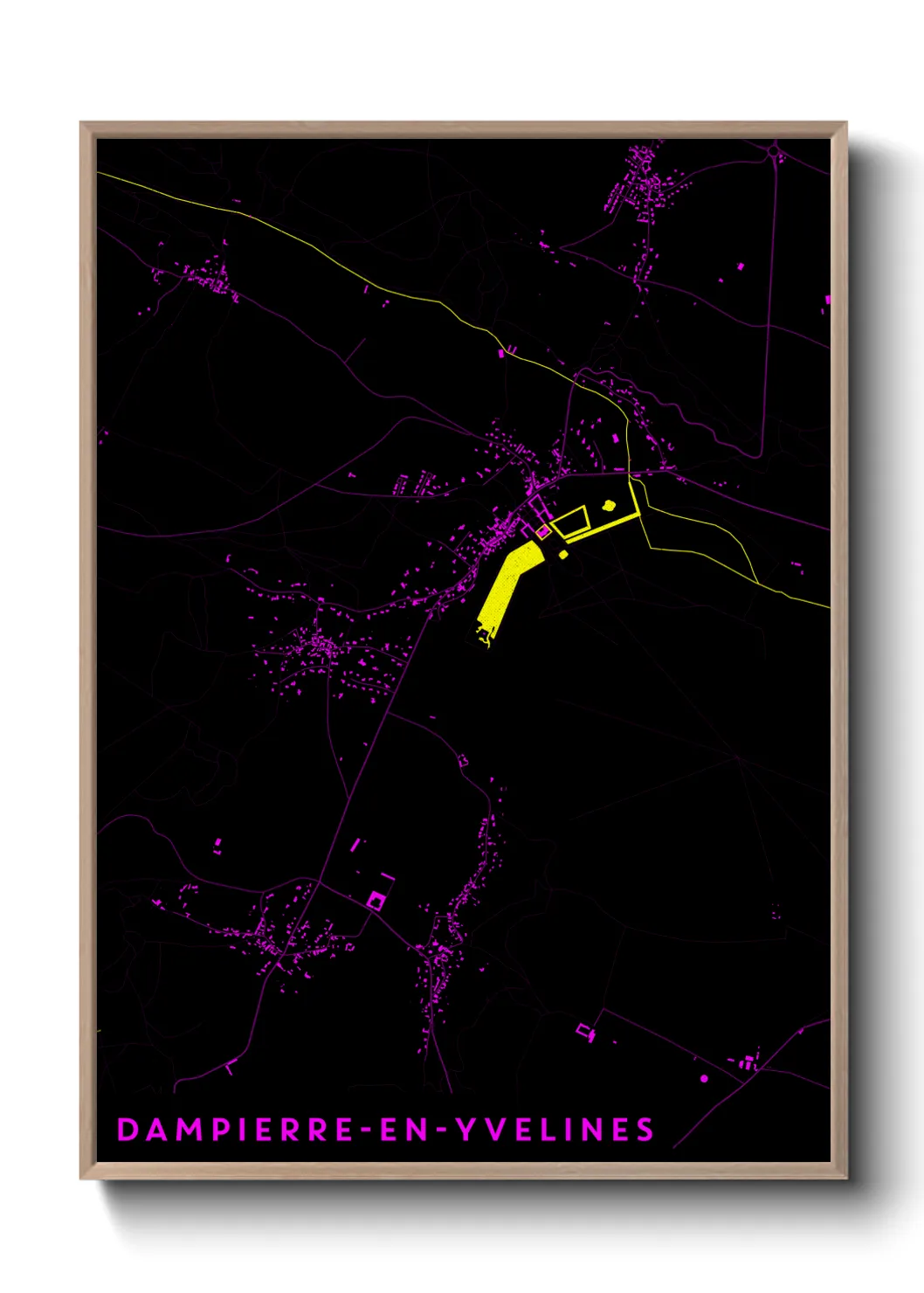 Une affiche de carte sur Dampierre-en-Yvelines