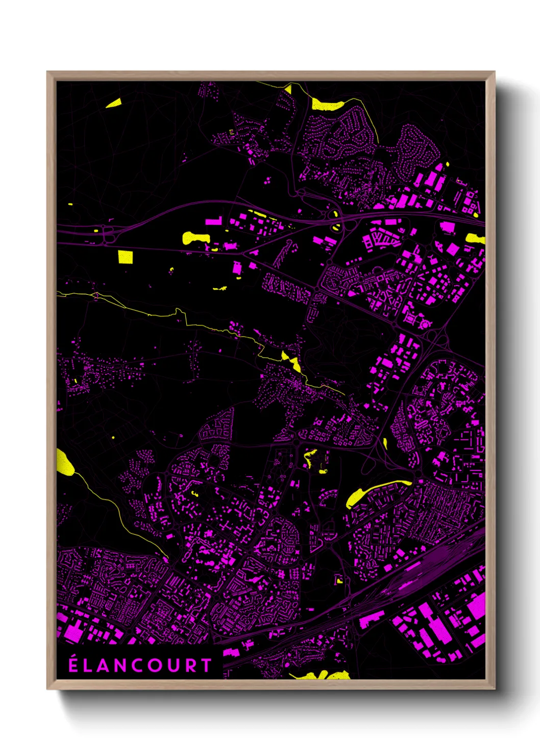 Une affiche de carte sur Élancourt
