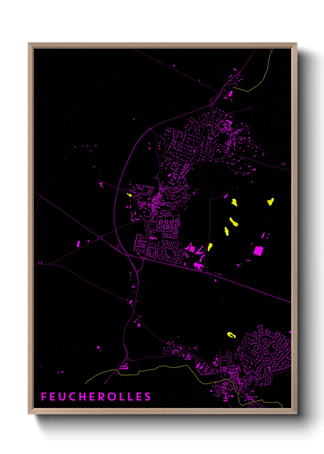 Une affiche de carte sur Feucherolles