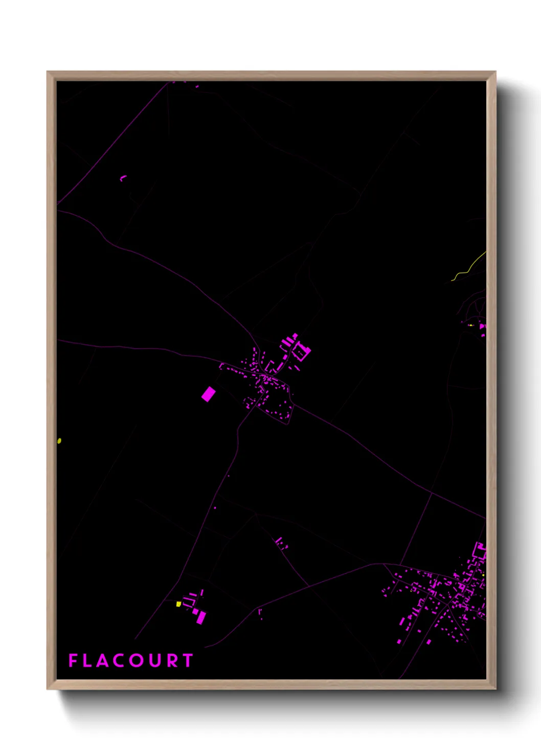 Une affiche de carte sur Flacourt