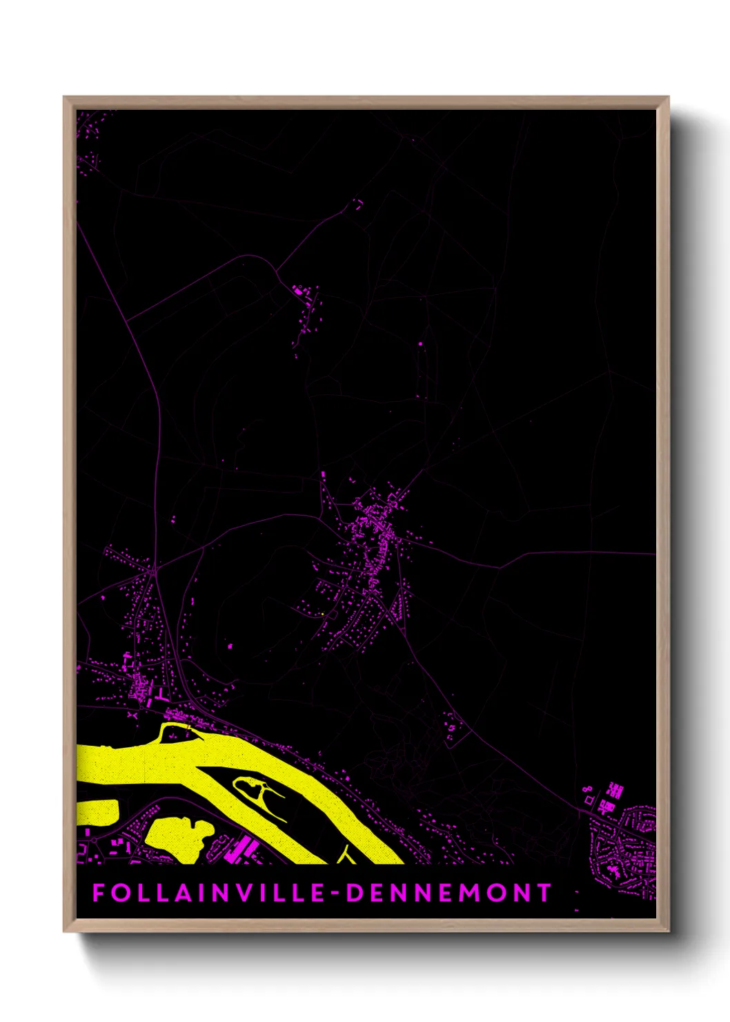 Une affiche de carte sur Follainville-Dennemont