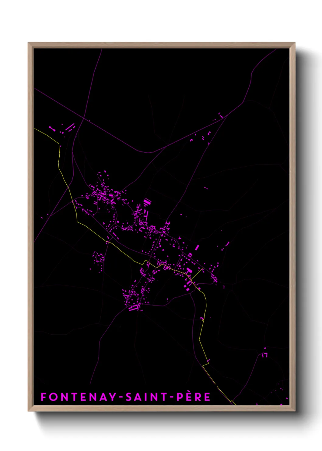 Une affiche de carte sur Fontenay-Saint-Père